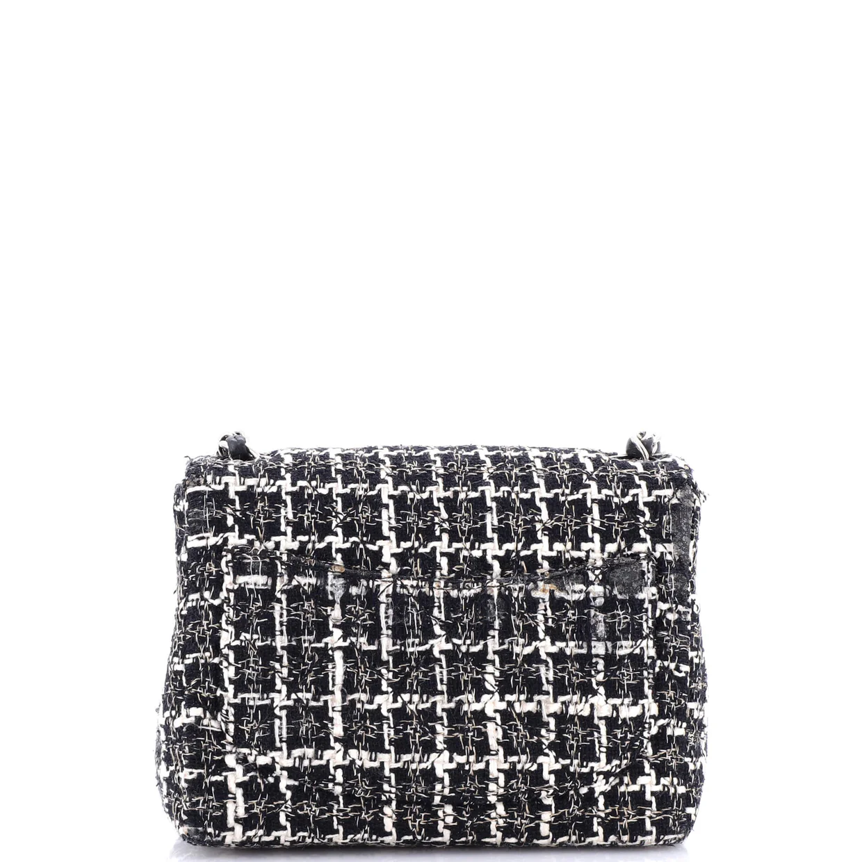 Square Classic Single Flap Bag Quilted Tweed Mini - Deep Luxury