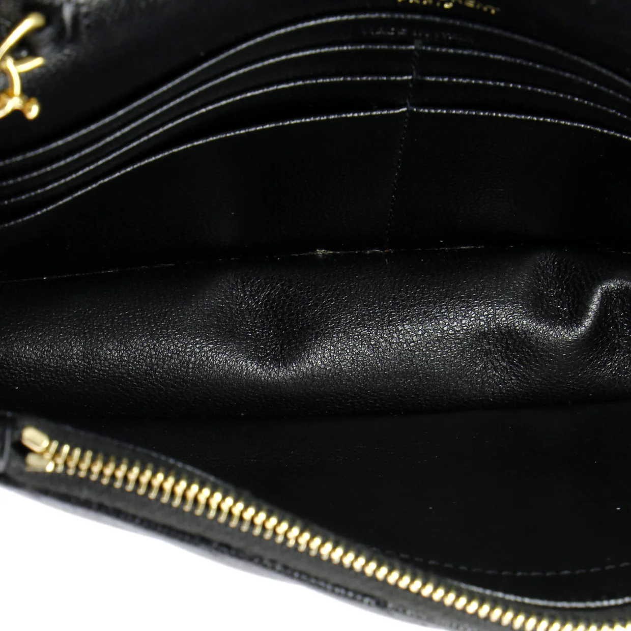 Classic Monogram Wallet on Chain Matelasse Chevron Leather Small - Deep Luxury
