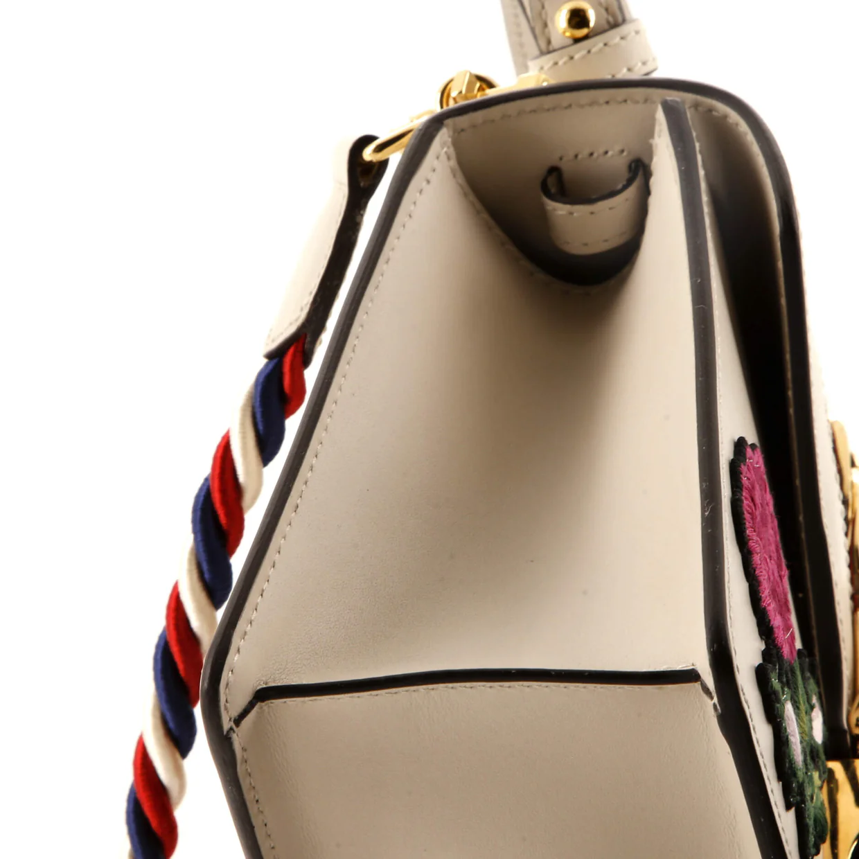 Sylvie Top Handle Bag Embroidered Leather Mini - Deep Luxury