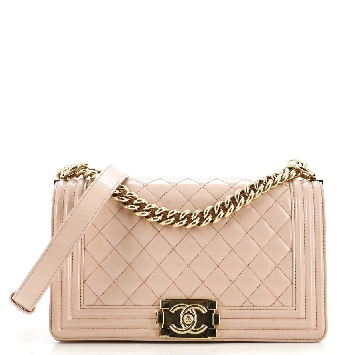 Boy Flap Bag Quilted Iridescent Glazed Calfskin Old Medium - Deep Luxury