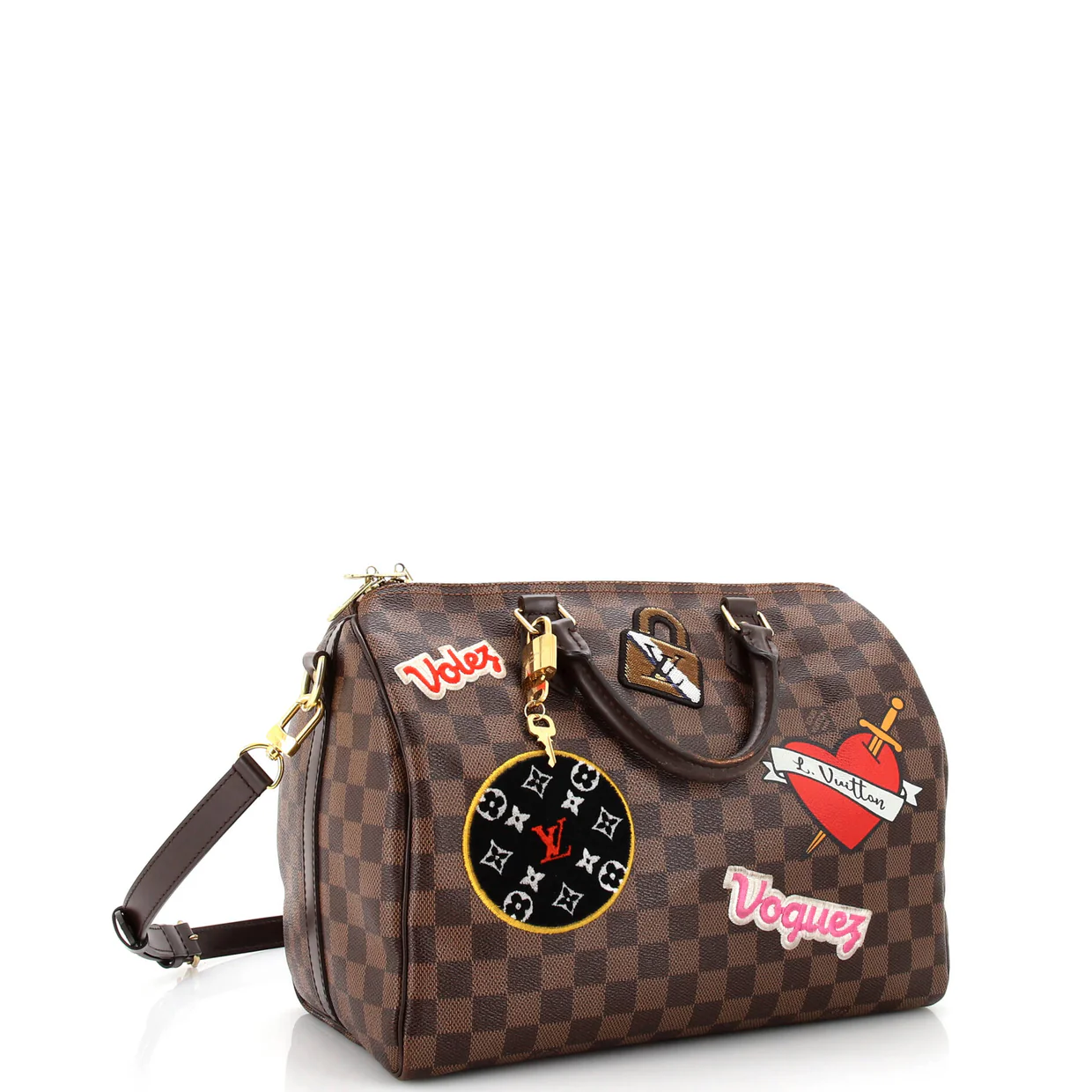 Speedy Bandouliere Bag Limited Edition Patches Damier 30 - Deep Luxury