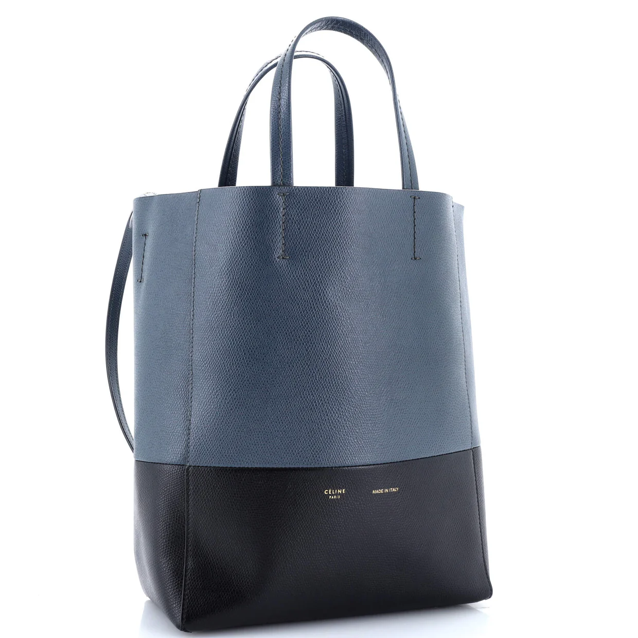 Vertical Bi-Cabas Tote Grained Calfskin Small - Deep Luxury