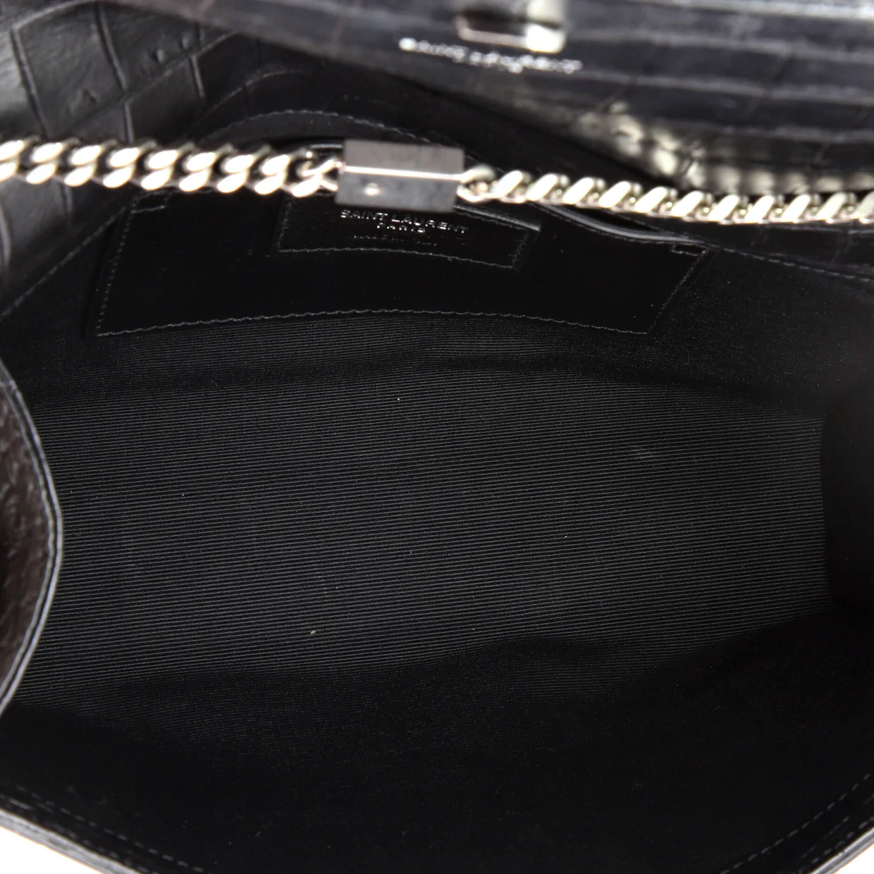 Classic Monogram Tassel Crossbody Bag Crocodile Embossed Leather Medium - Deep Luxury