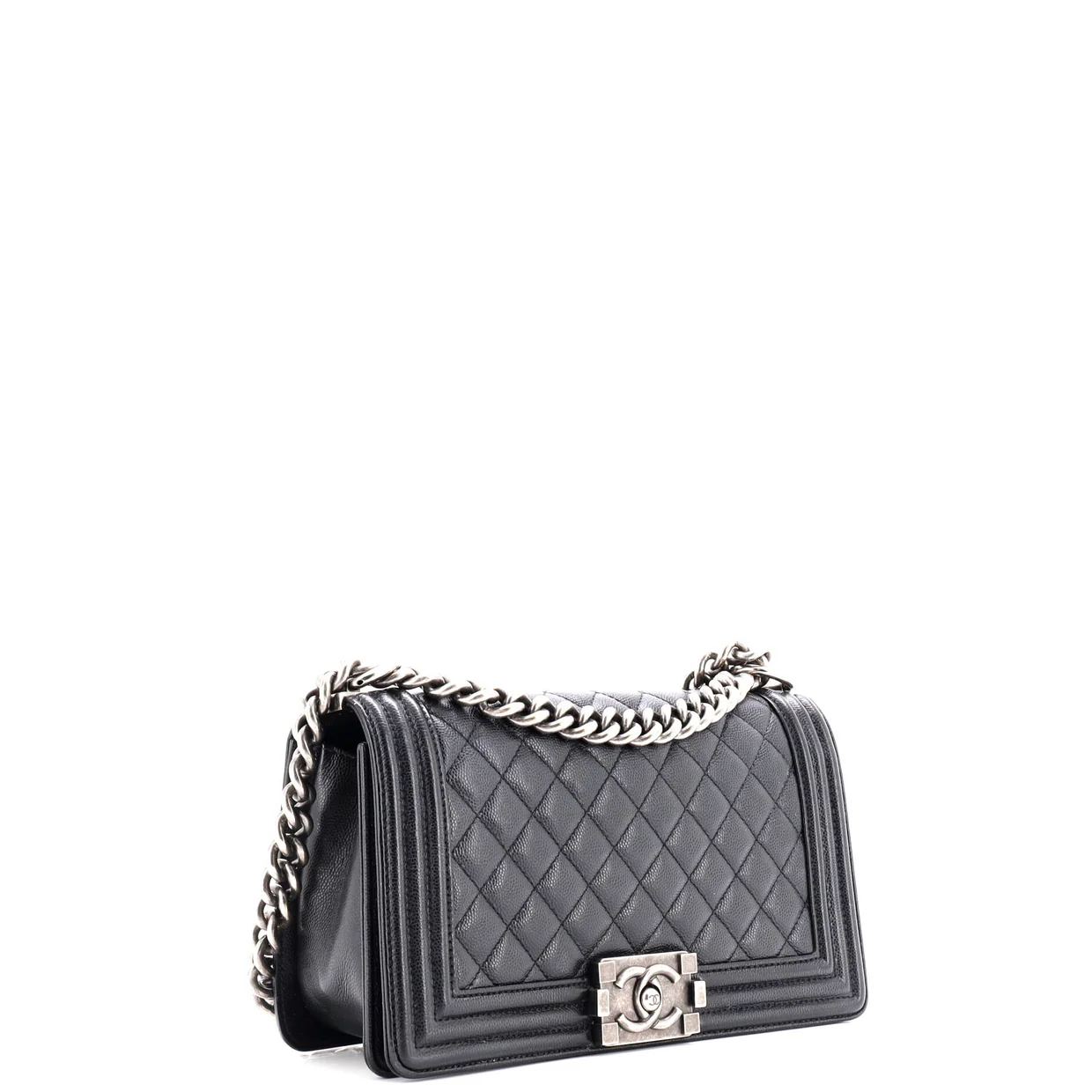 Boy Flap Bag Quilted Caviar Old Medium - Deep Luxury