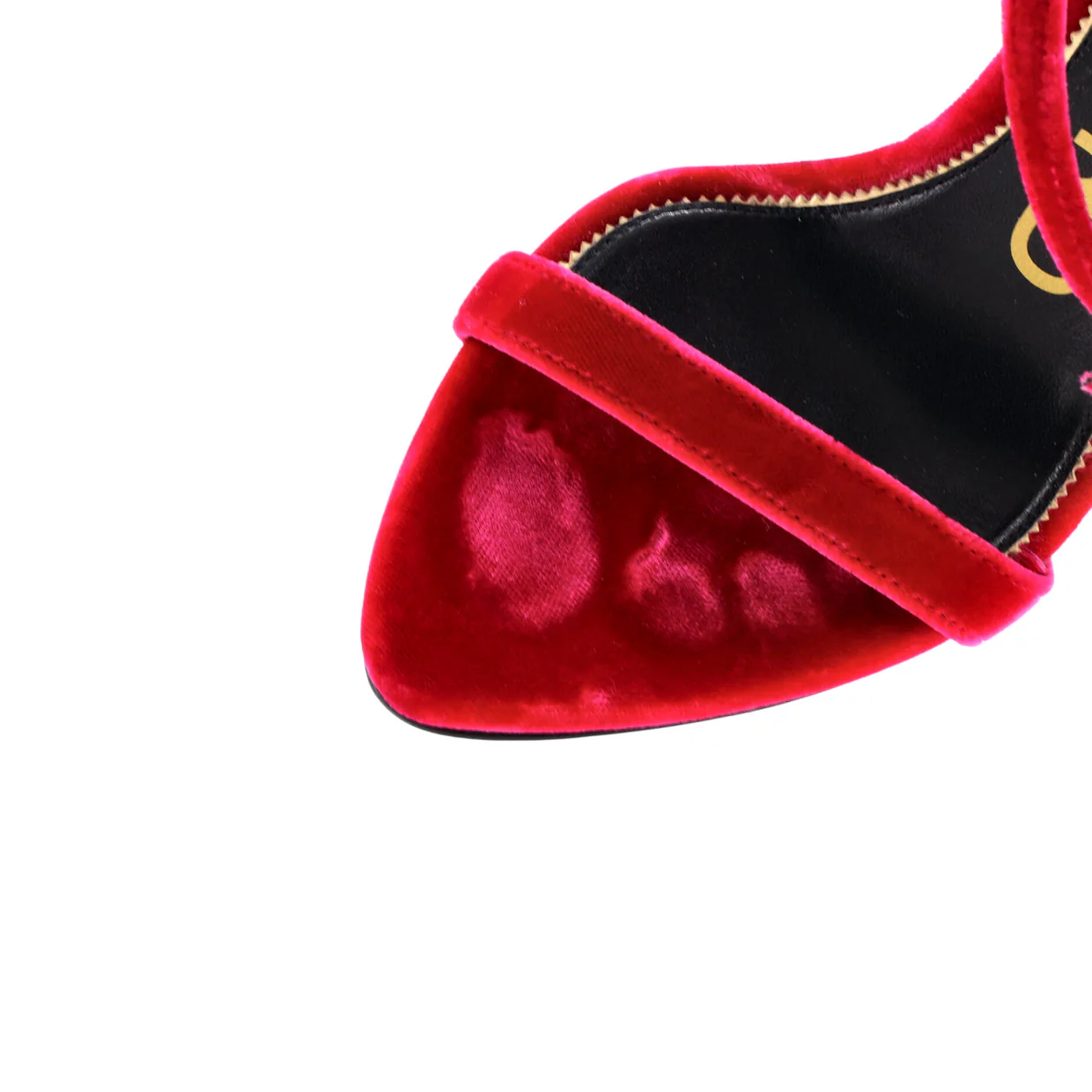 Women's Padlock Pointy Naked Heeled Sandals Velvet 105 - Deep Luxury