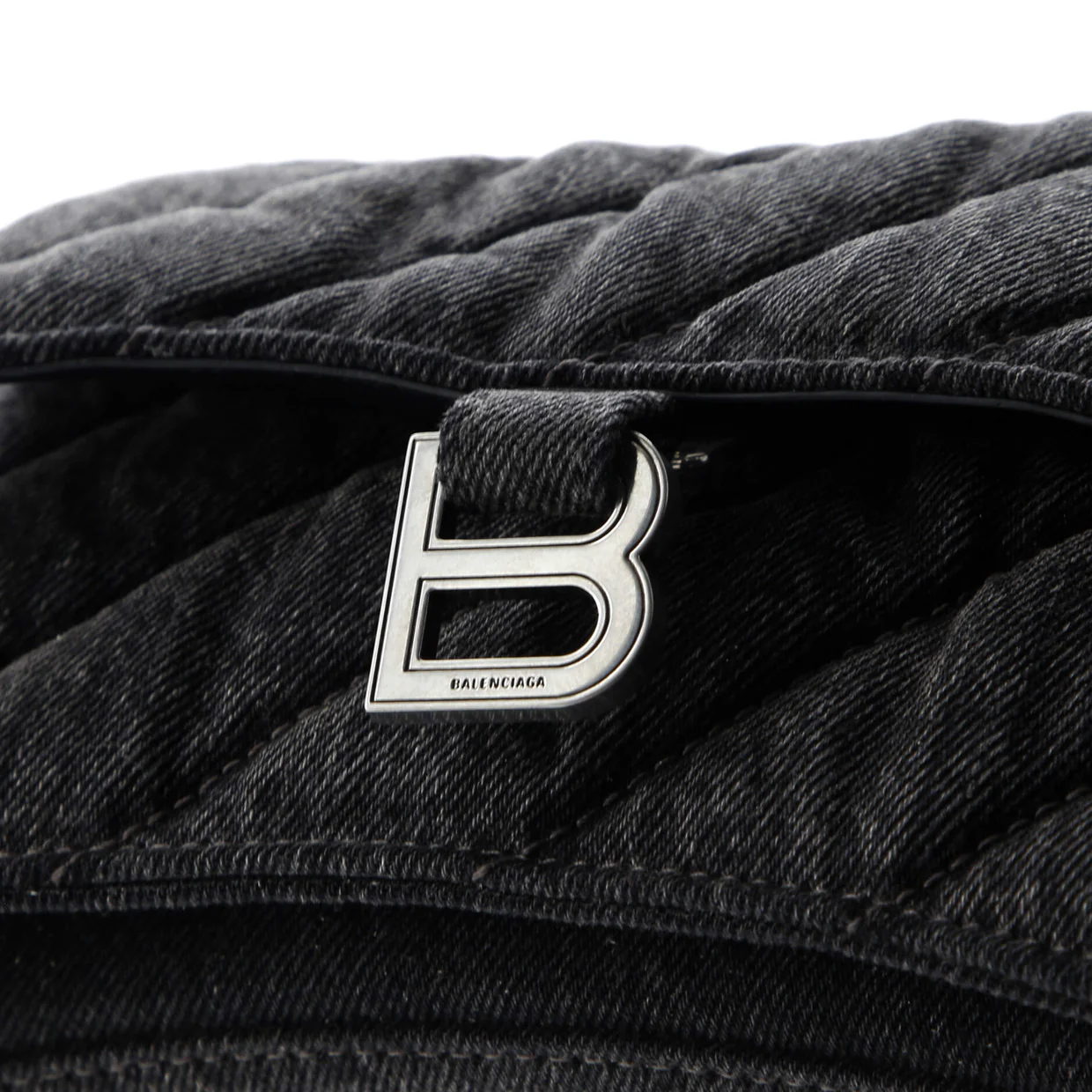 Crush Chain Flap Bag Quilted Denim Small - Deep Luxury