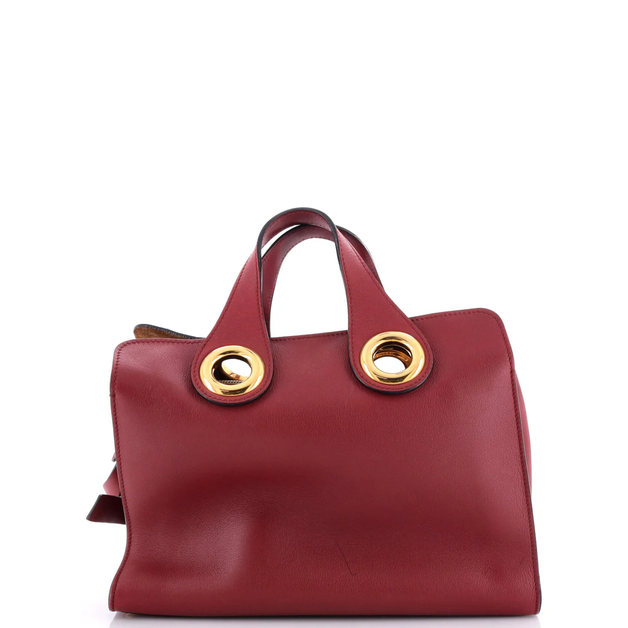 Crest Grommet Tote Embossed Leather Large - Deep Luxury