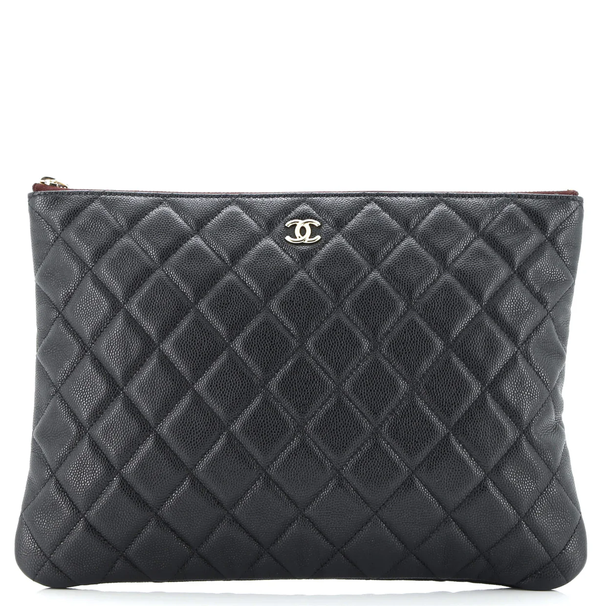 O Case Clutch Quilted Caviar Medium - Deep Luxury