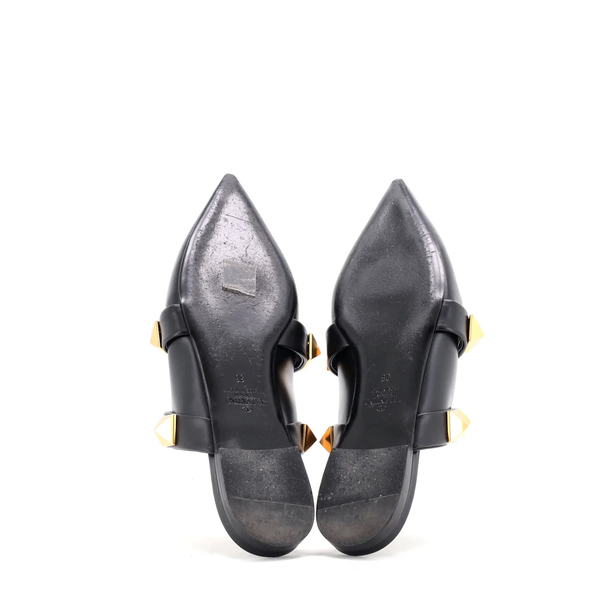Women's Roman Stud Flat Mules Leather - Deep Luxury