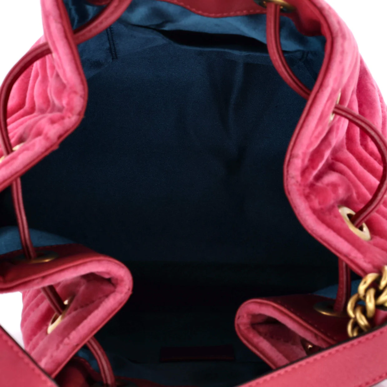 GG Marmont Bucket Bag Matelasse Velvet Small - Deep Luxury