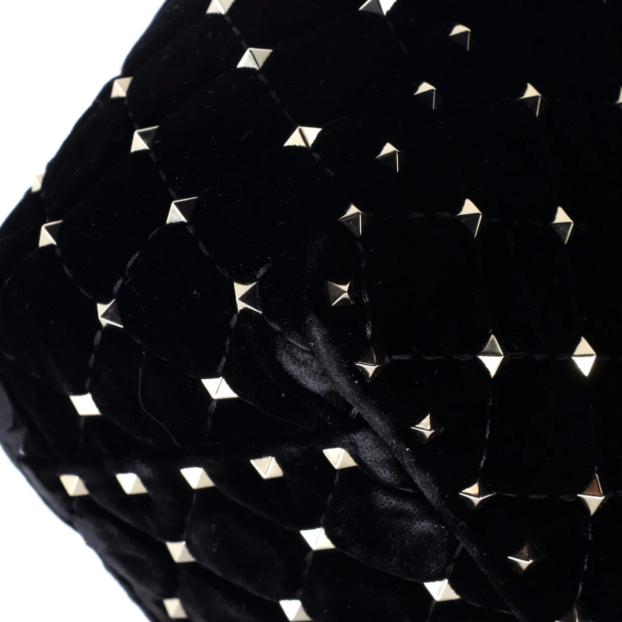 Rockstud Spike Flap Shoulder Bag Quilted Velvet Large - Deep Luxury