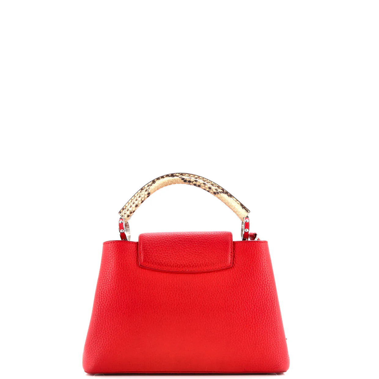 Capucines Bag Leather with Snakeskin BB - Deep Luxury