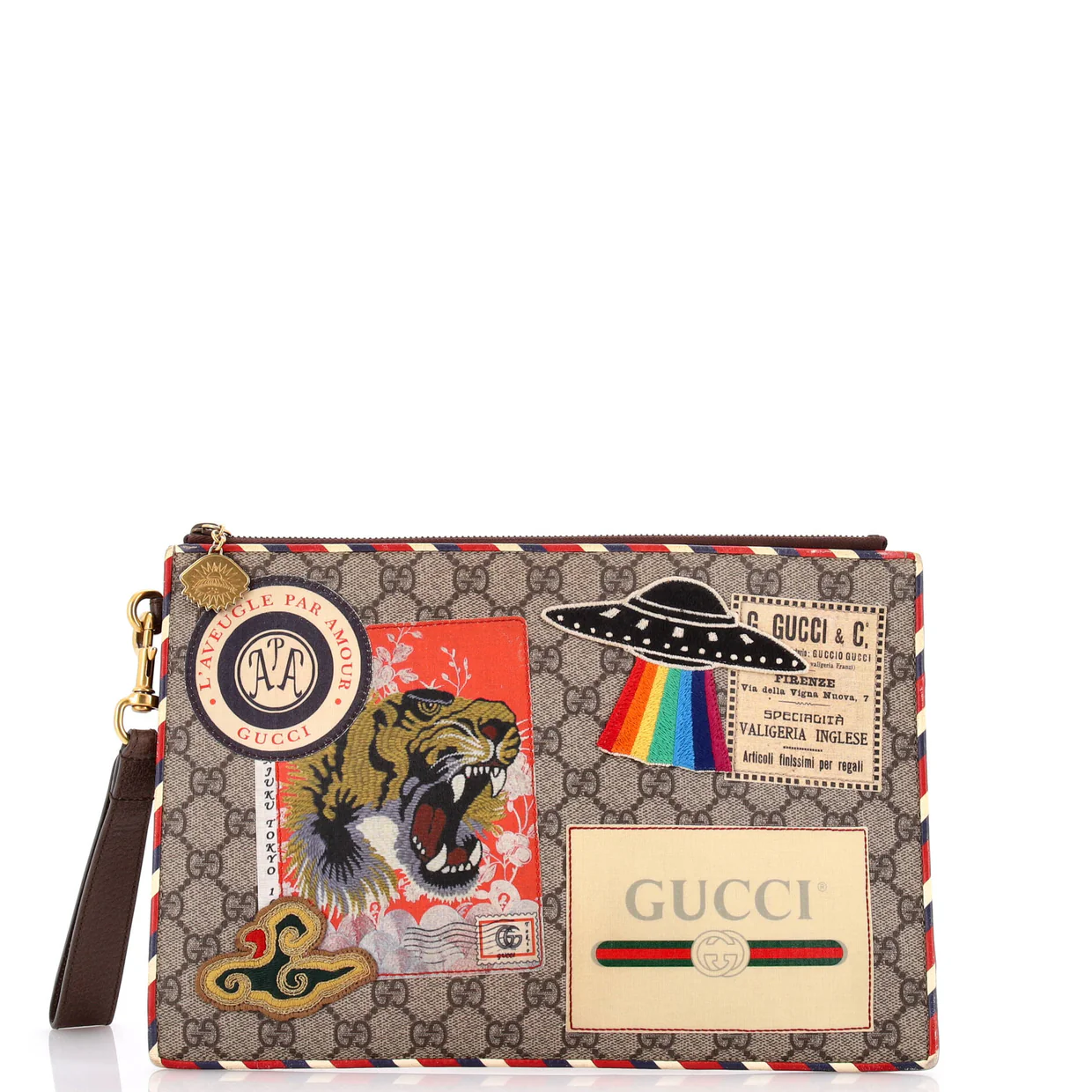 Courrier Pouch GG Coated Canvas with Applique - Deep Luxury