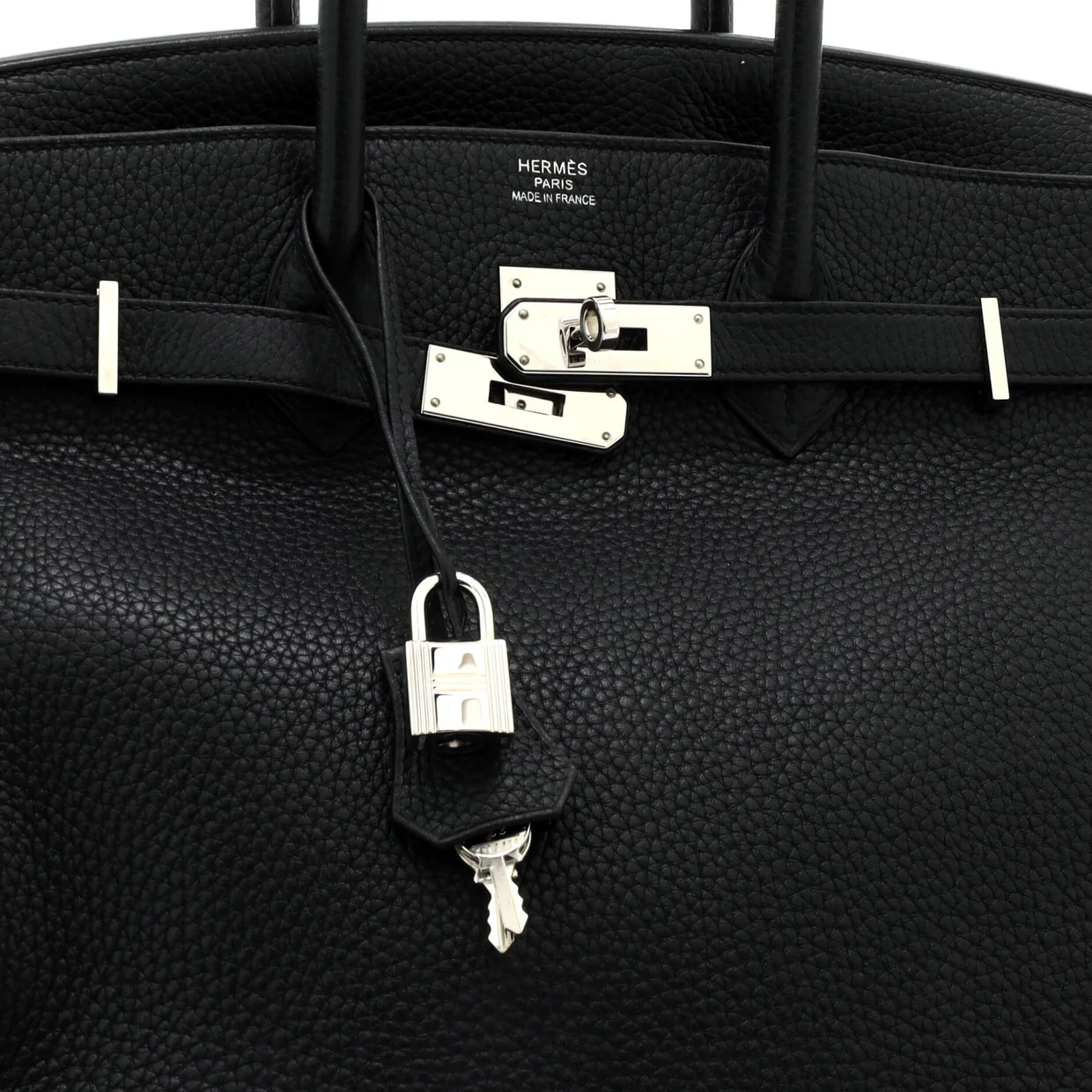 Birkin Handbag Noir Clemence with Palladium Hardware 35 - Deep Luxury