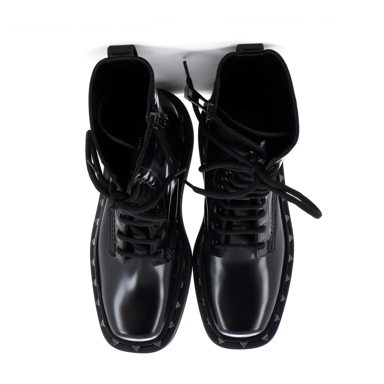 Women's Rockstud M-Way Combat Boots Leather - Deep Luxury