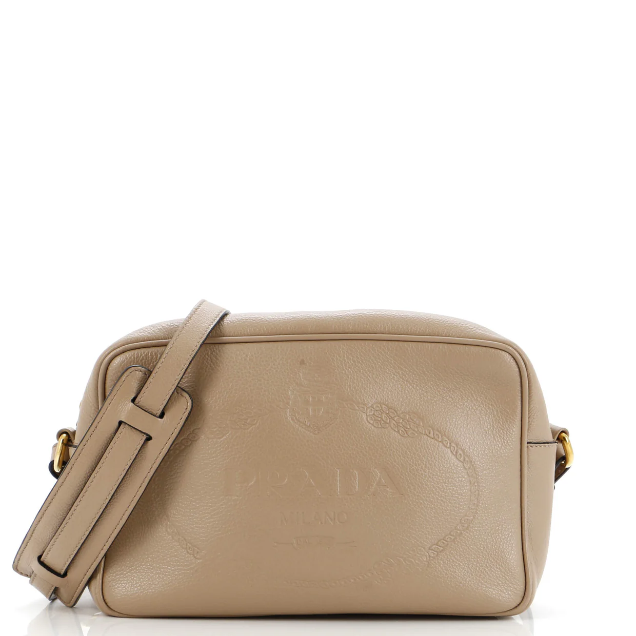 Logo Camera Bag Embossed Leather Small - Deep Luxury