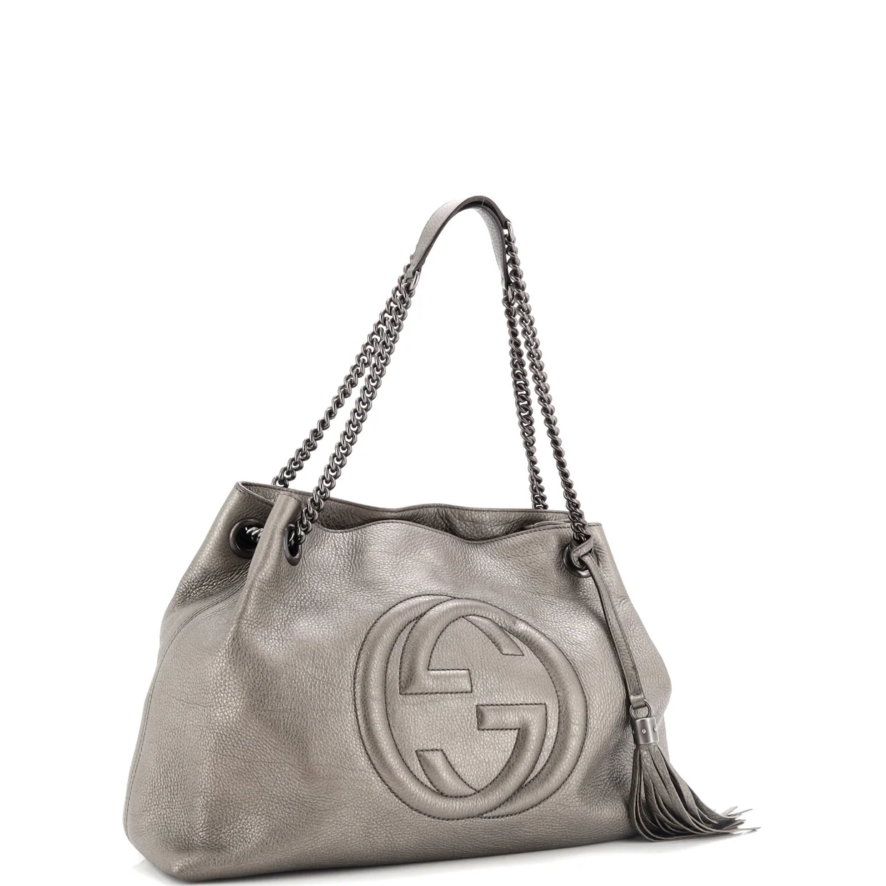 Soho Chain Strap Shoulder Bag Leather Medium - Deep Luxury