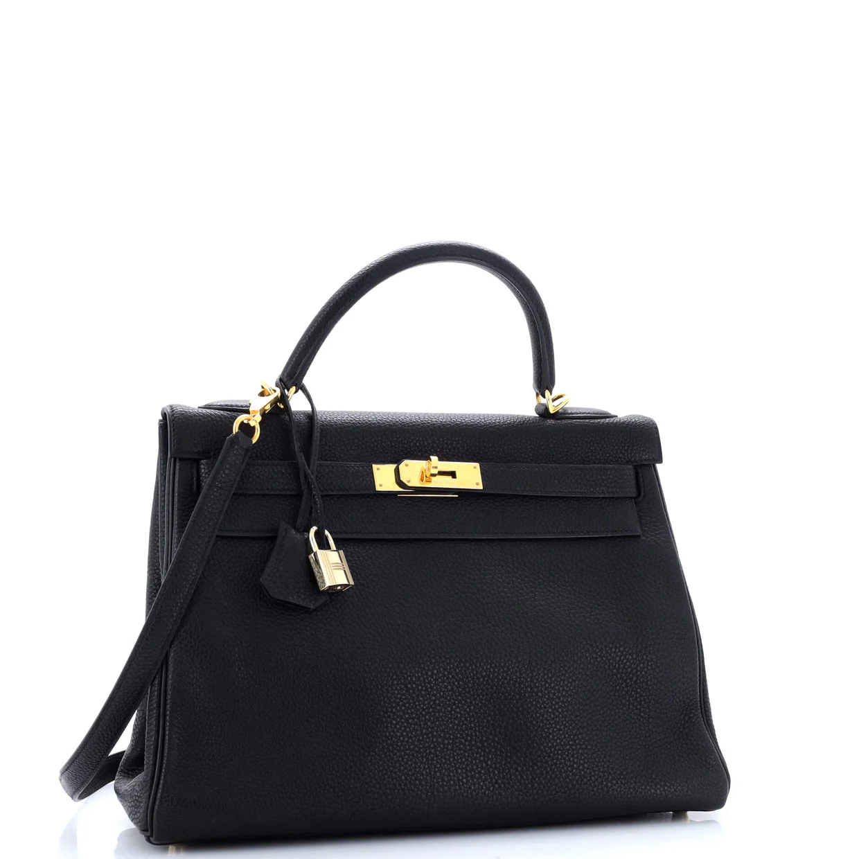 Kelly Handbag Noir Togo with Gold Hardware 32 - Deep Luxury