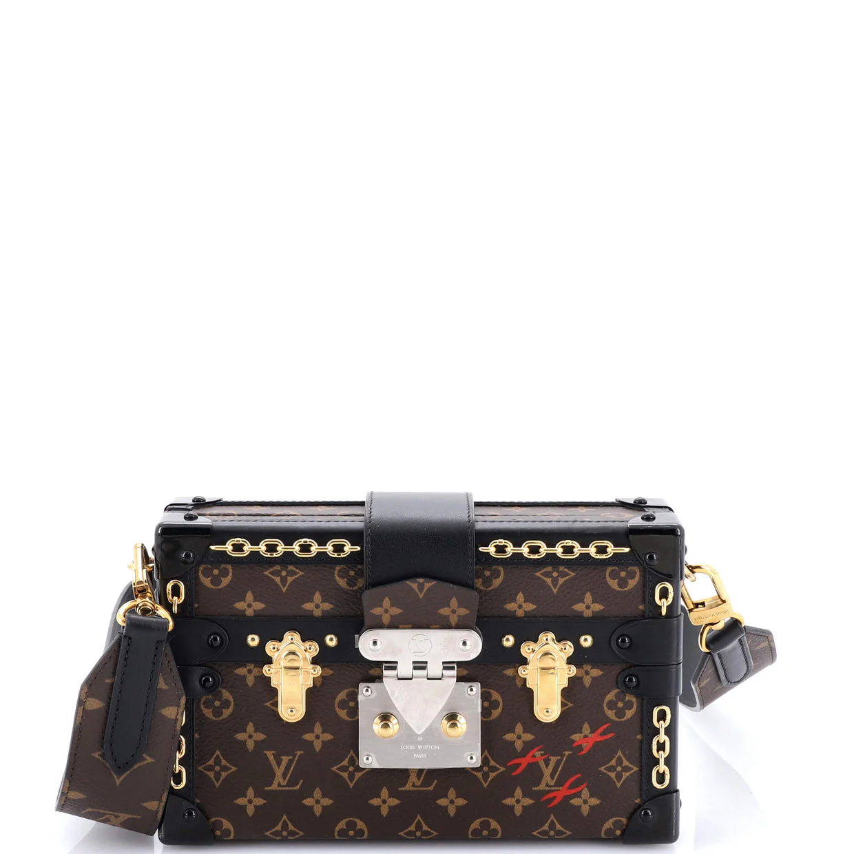 Petite Malle Handbag Monogram Canvas with Chain Detail - Deep Luxury