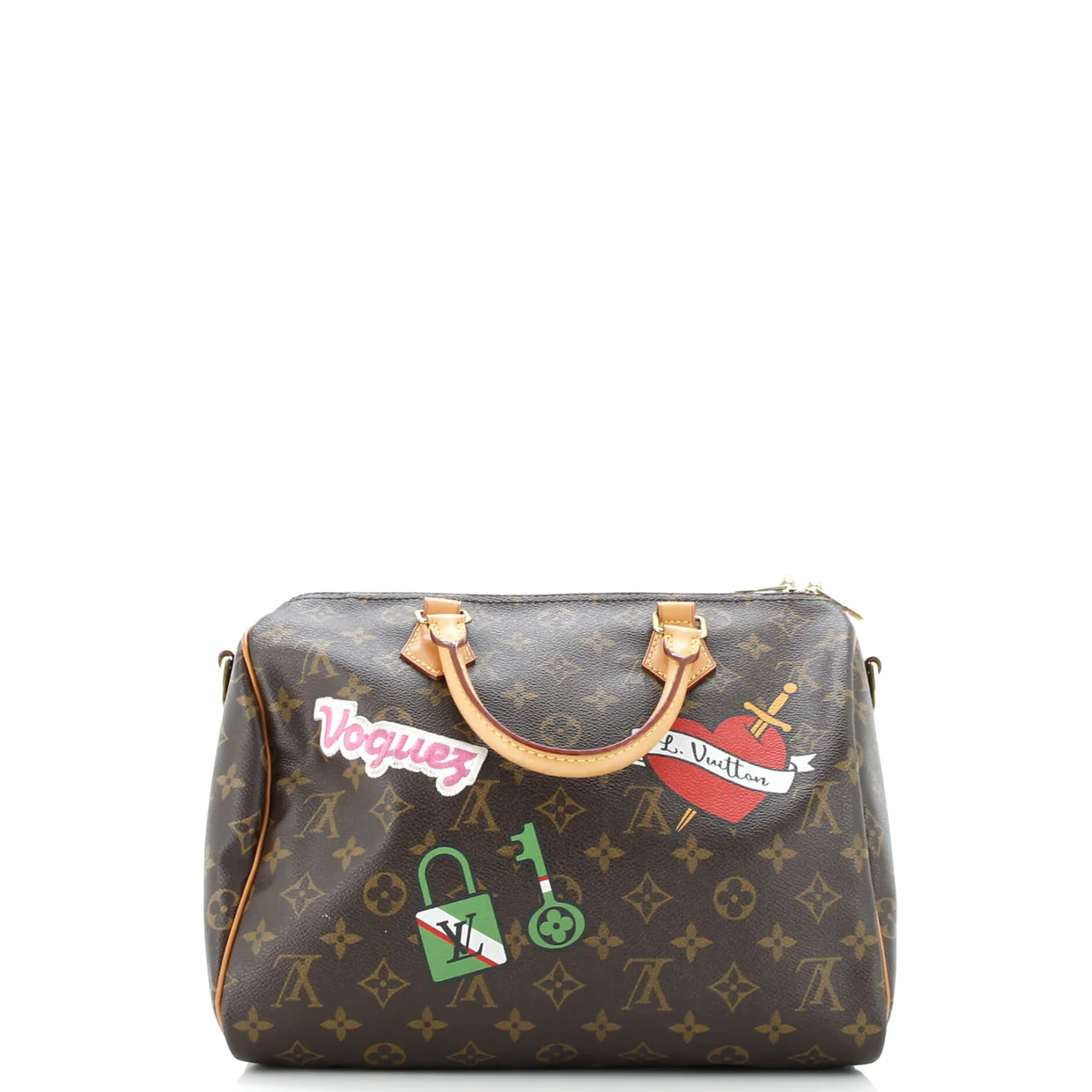 Speedy Bandouliere Bag Limited Edition Patches Monogram Canvas 30 - Deep Luxury