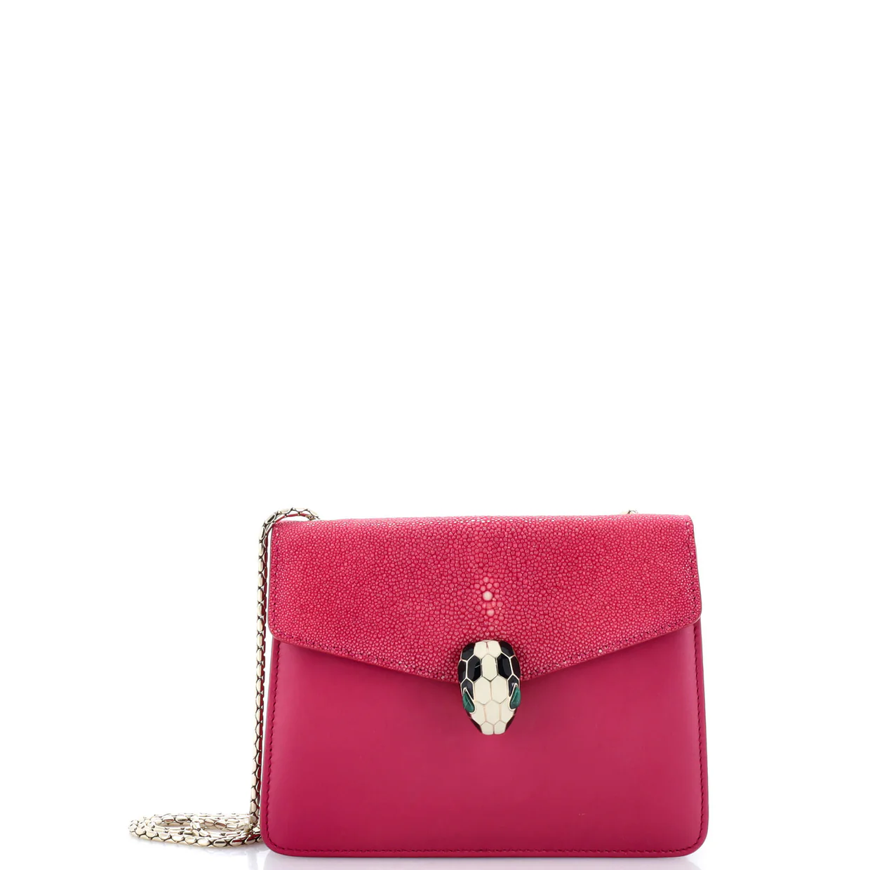 Serpenti Forever Square Shoulder Bag Leather and Stingray Small - Deep Luxury
