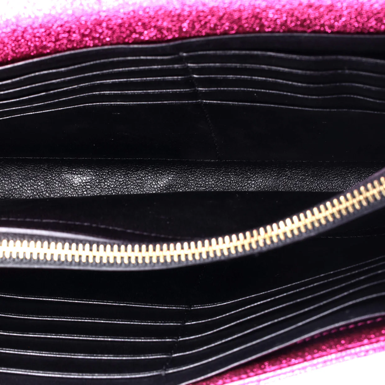 Classic Monogram Wallet on Chain Matelasse Chevron Metallic Leather Medium - Deep Luxury