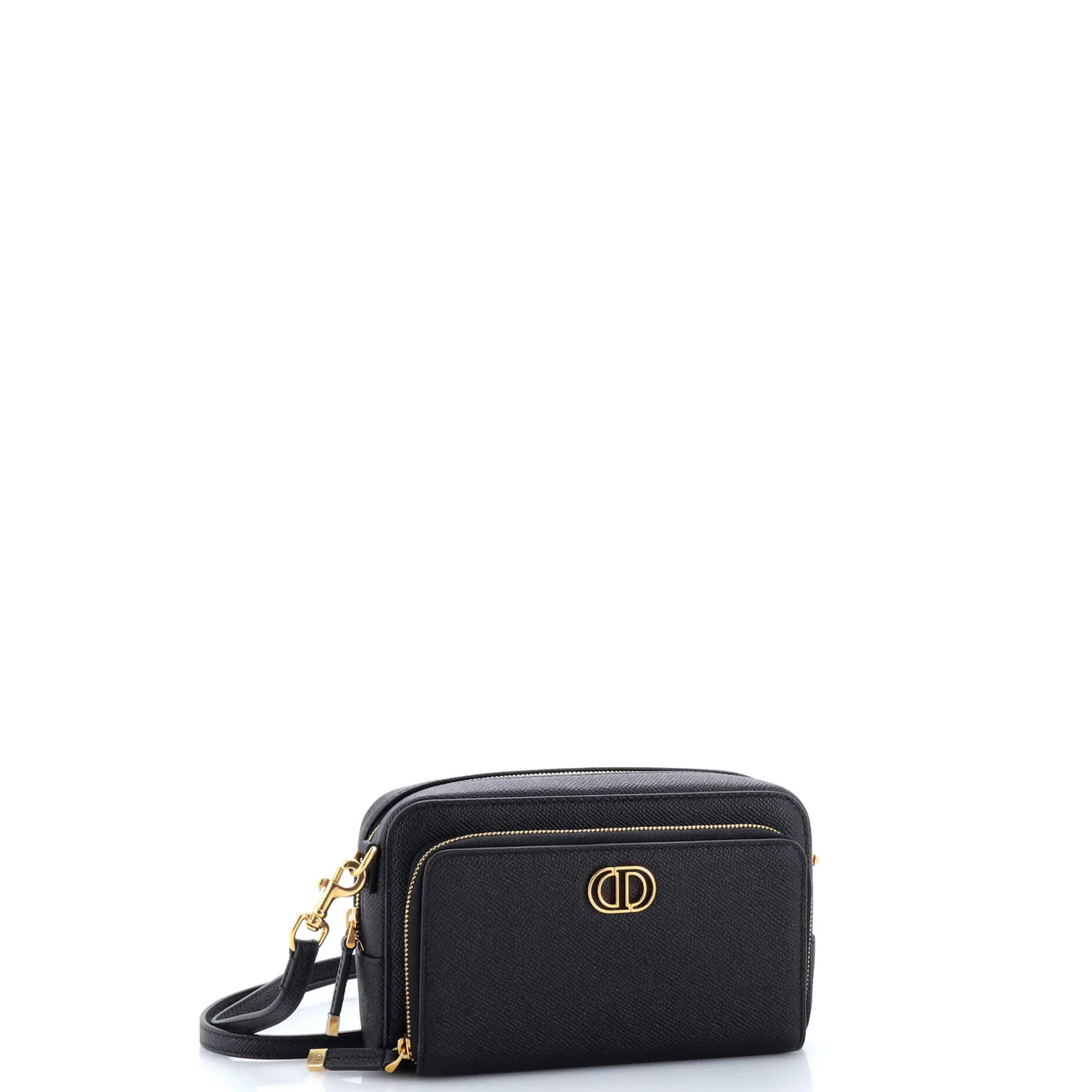 Caro Double Pouch Crossbody Bag Leather - Deep Luxury