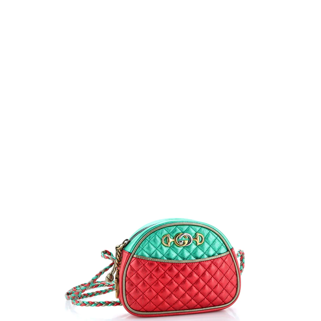 Trapuntata Camera Shoulder Bag Quilted Laminated Leather Mini - Deep Luxury