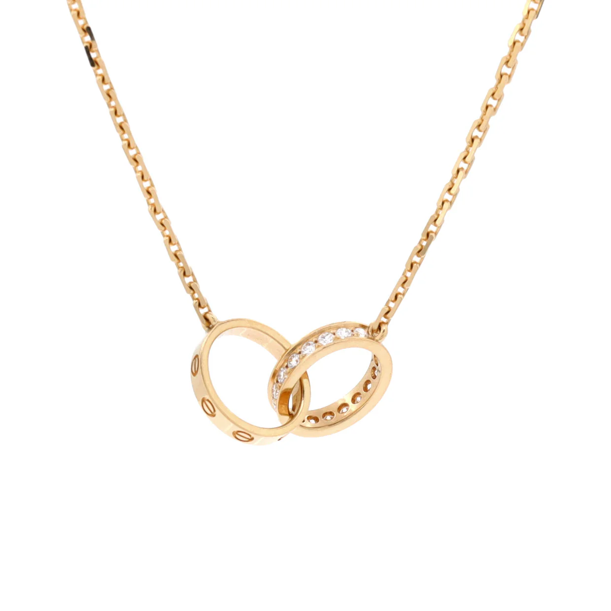 Love Interlocking Necklace 18K Yellow Gold and Diamonds - Deep Luxury