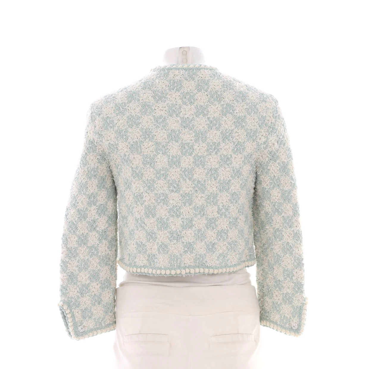 Women's Collarless Two Pocket Jacket Tweed - Deep Luxury