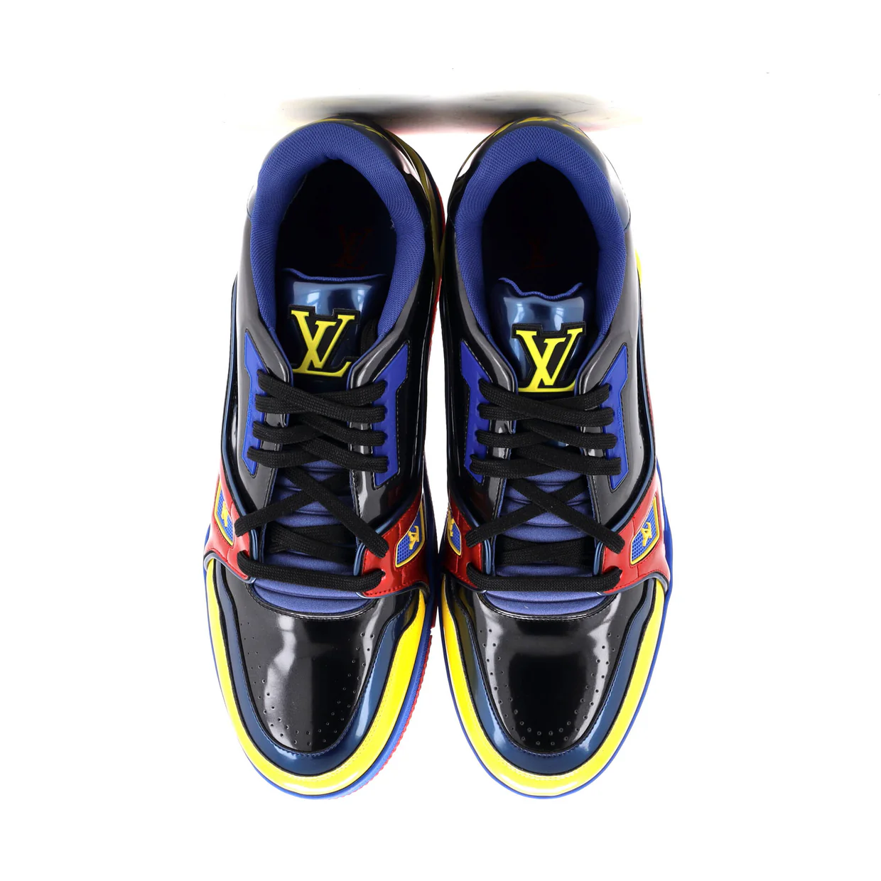 Men's LV Trainer Sneakers Patent - Deep Luxury