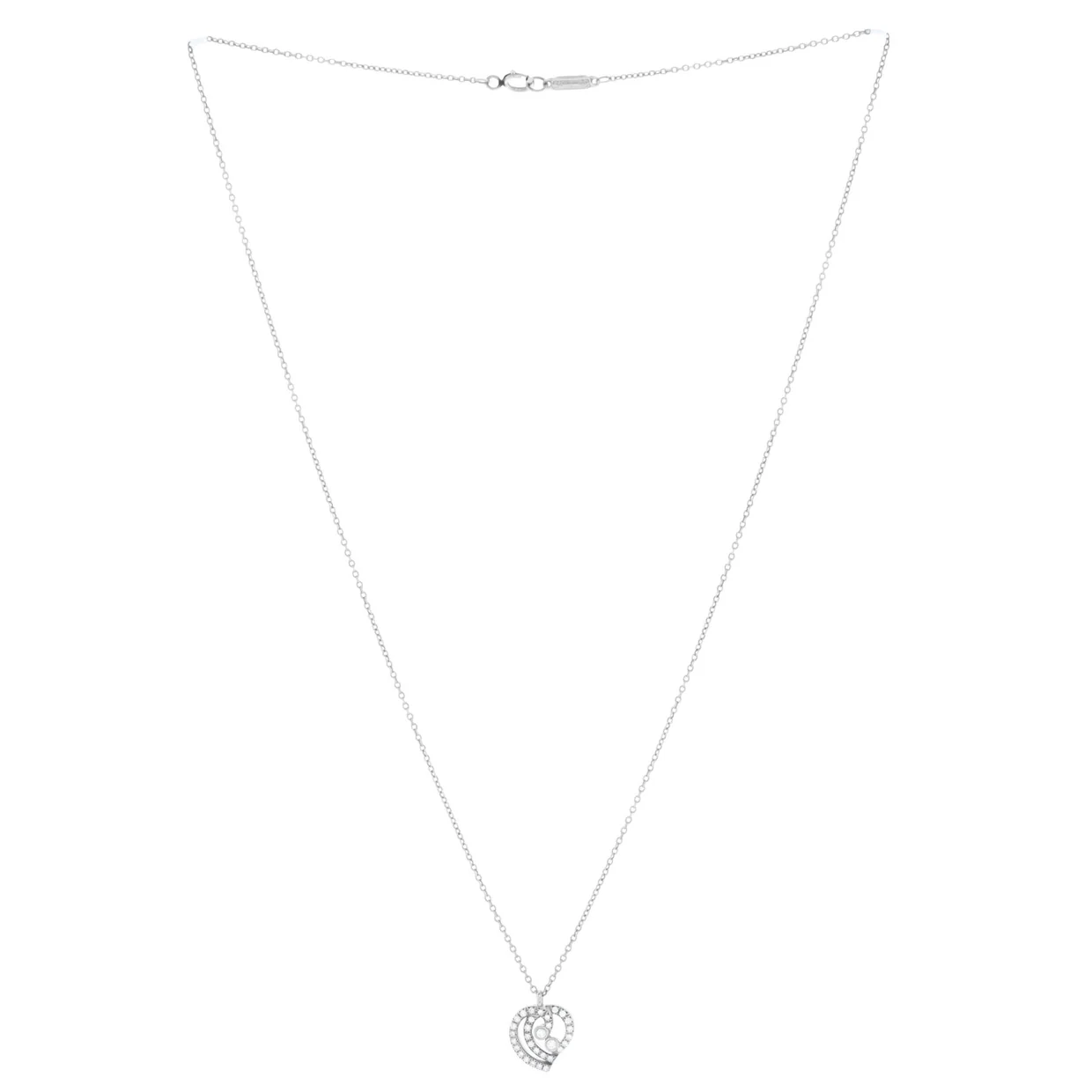 Enchant Heart Pendant Necklace Platinum with Diamonds - Deep Luxury