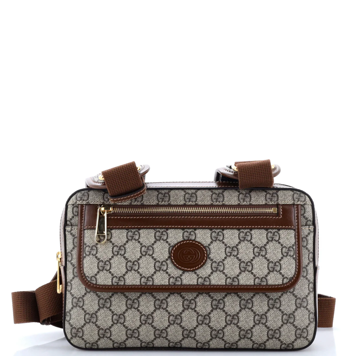 Interlocking G Patch Buckle Backpack GG Coated Canvas - Deep Luxury