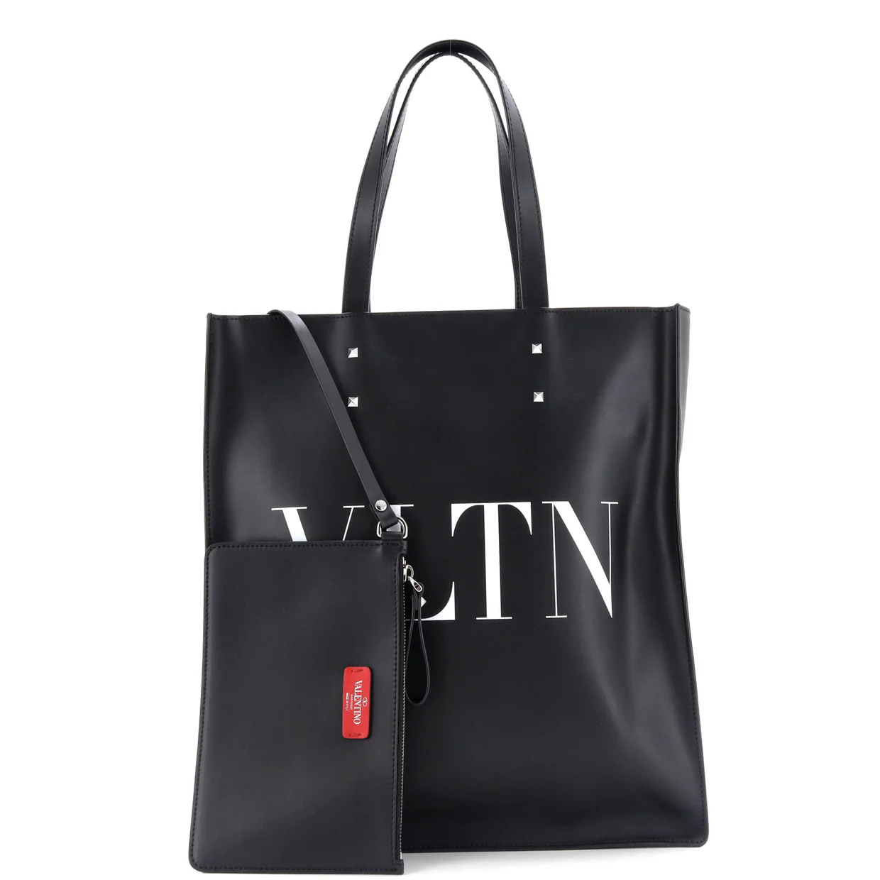 VLTN Rockstud Shopping Tote Printed Leather Tall - Deep Luxury