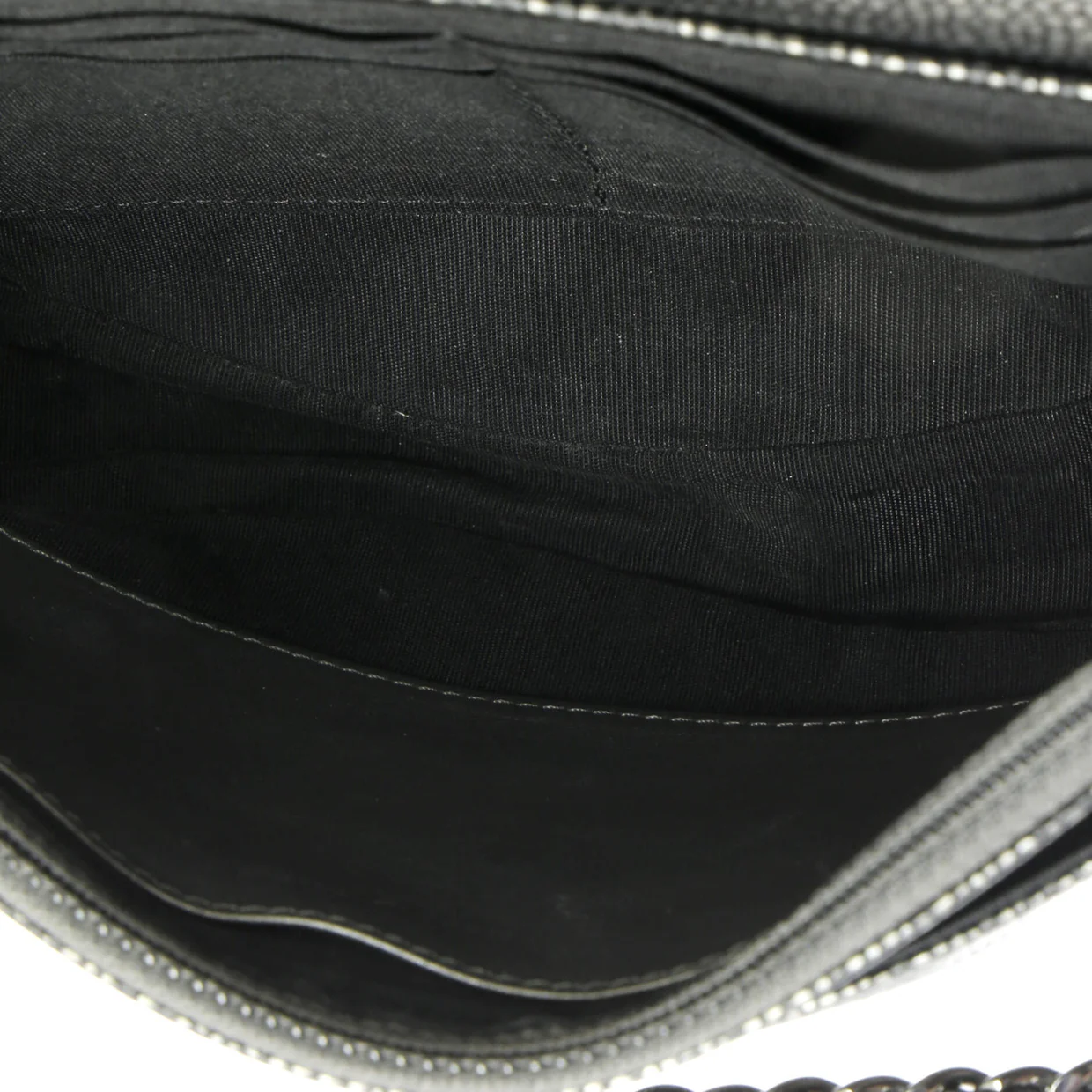 Half Moon Wallet on Chain Caviar - Deep Luxury