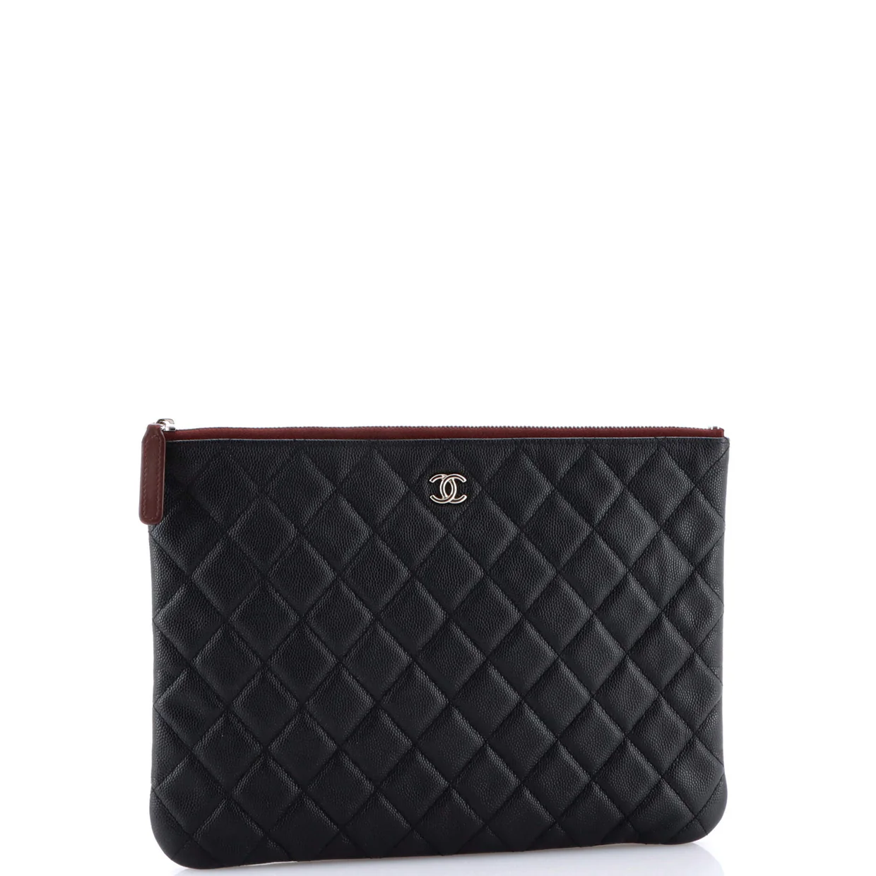 O Case Clutch Quilted Caviar Medium - Deep Luxury