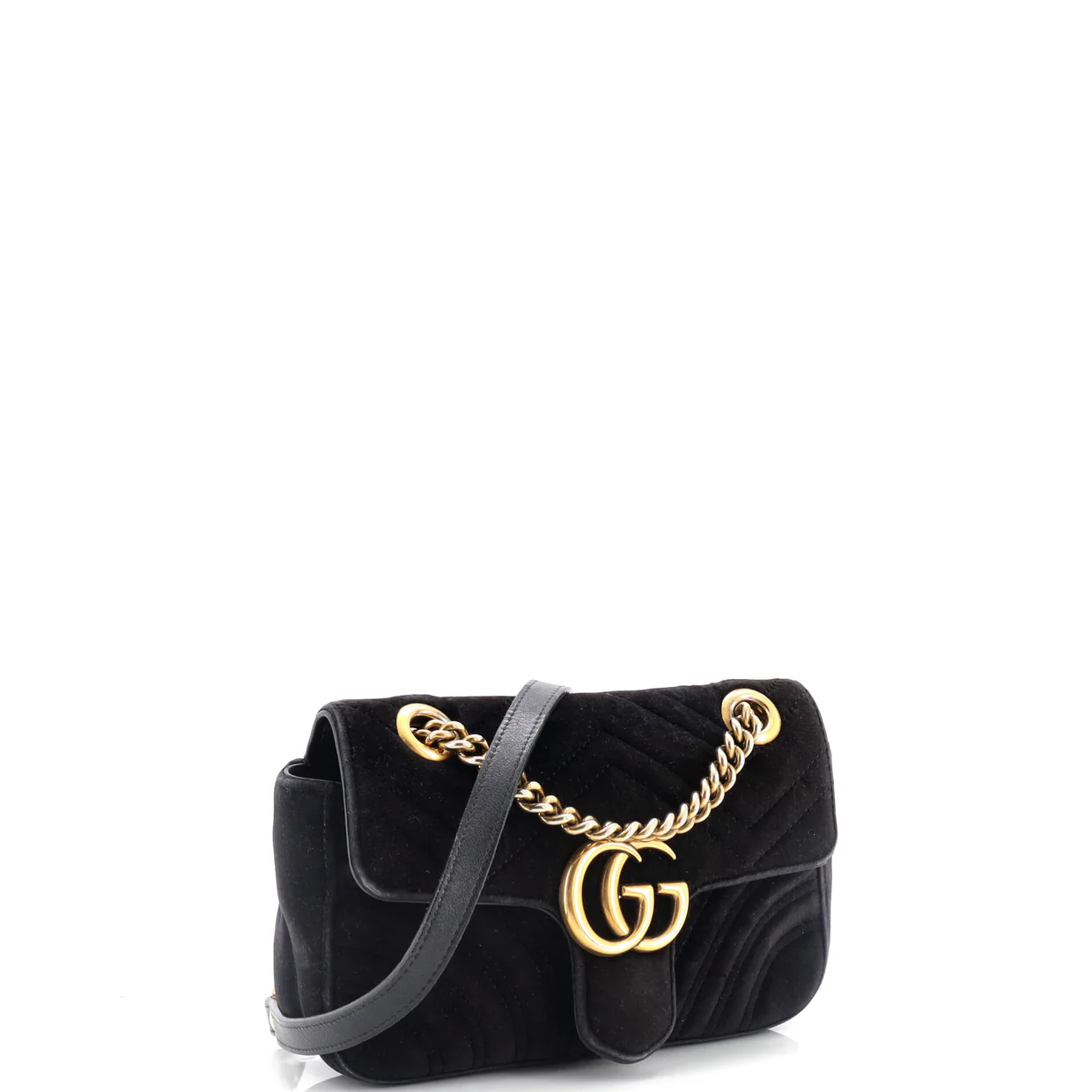 GG Marmont Flap Bag Matelasse Velvet Small - Deep Luxury