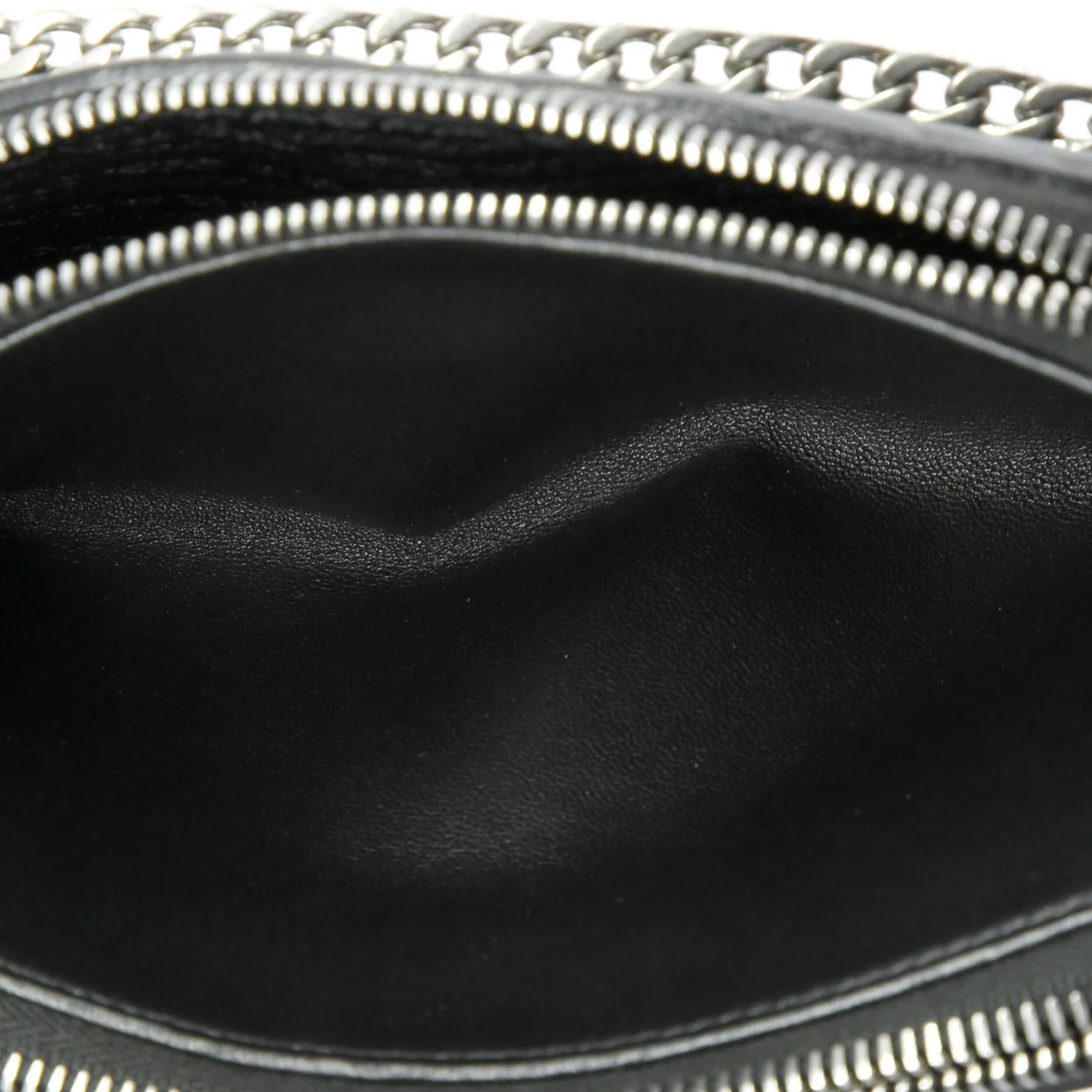 Double Zip Wallet on Chain Crossbody Chevron Leather Mini - Deep Luxury