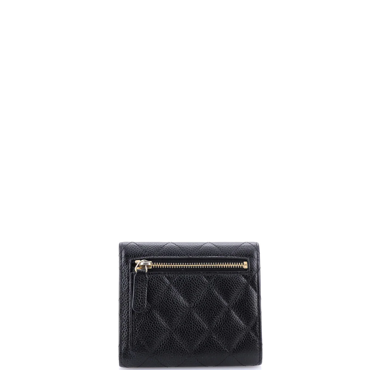 CC Compact Classic Flap Wallet Quilted Caviar - Deep Luxury