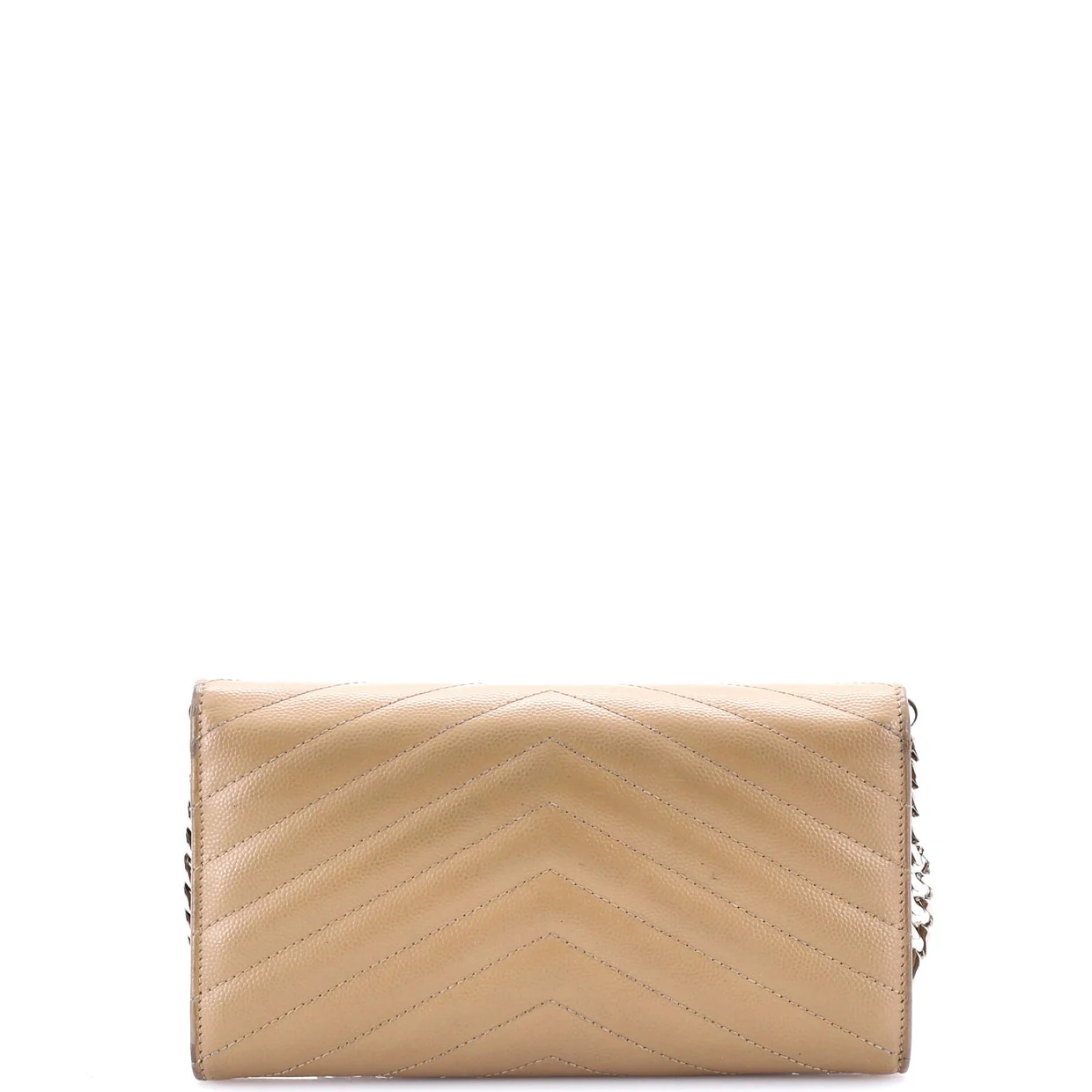 Classic Monogram Short Chain Wallet Matelasse Chevron Leather Long - Deep Luxury