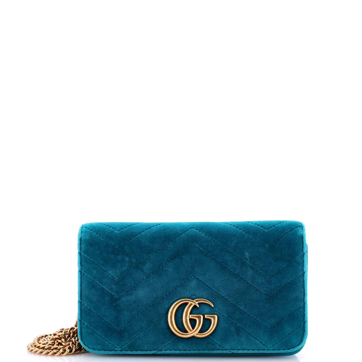 GG Marmont Chain Flap Bag Matelasse Velvet Mini - Deep Luxury