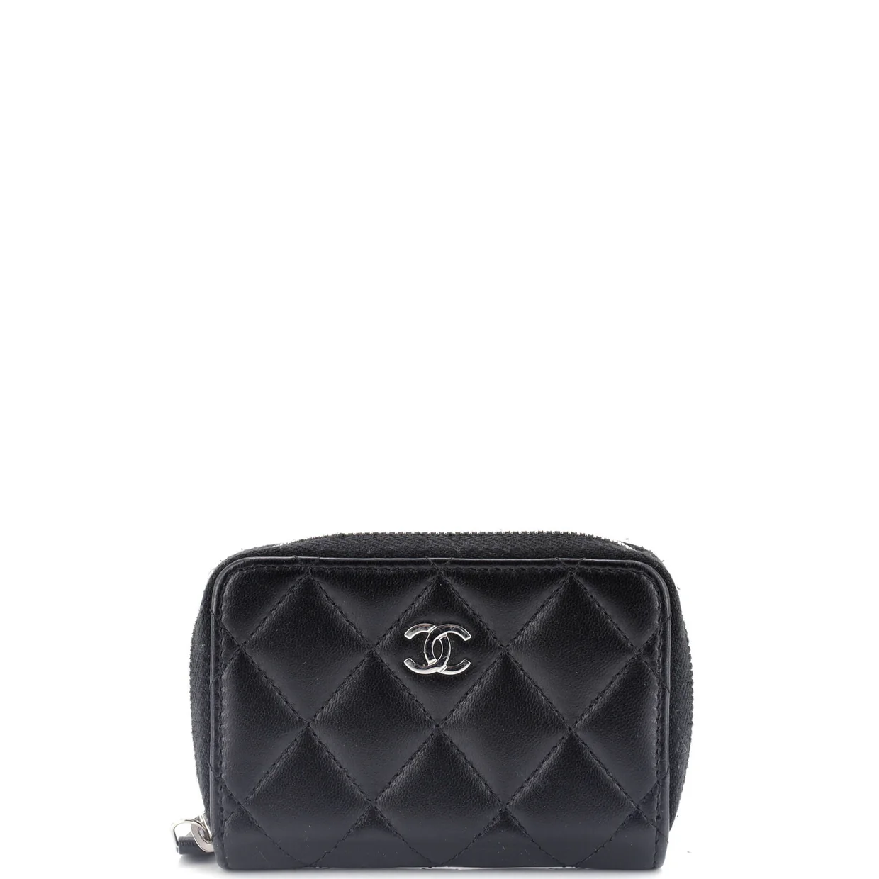 CC Zip Coin Purse Quilted Lambskin Small - Deep Luxury