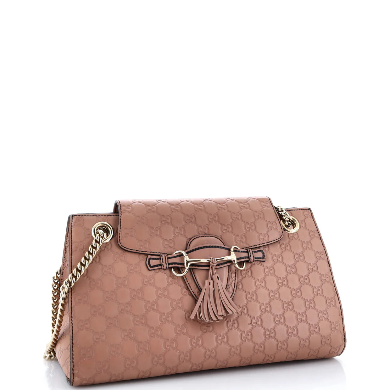 Emily Chain Flap Shoulder Bag Guccissima Leather Large - Deep Luxury