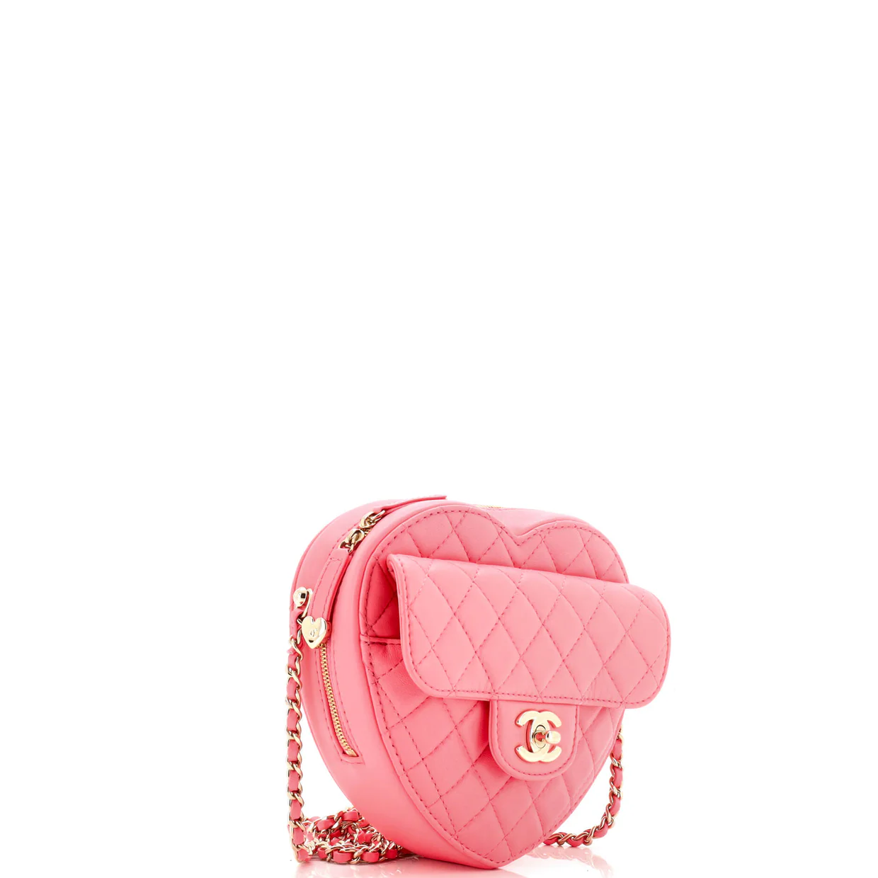 CC in Love Heart Bag Quilted Lambskin - Deep Luxury