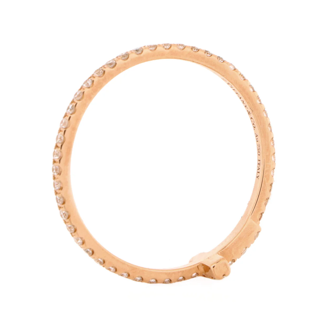 T Wire Band Ring 18K Rose Gold with Pave Diamonds - Deep Luxury