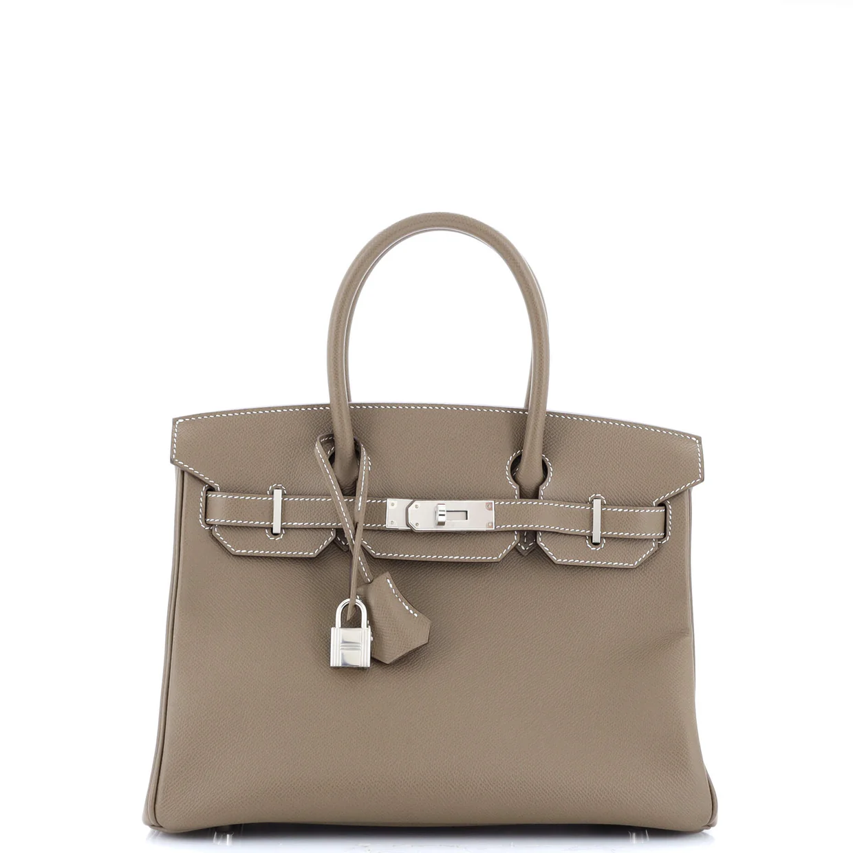 Birkin Handbag Grey Epsom with Palladium Hardware 30 - Deep Luxury