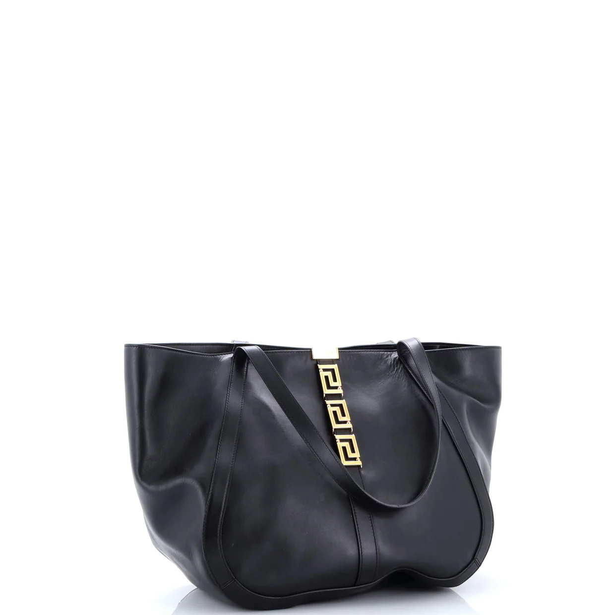 Greca Goddess Tote Leather Large - Deep Luxury