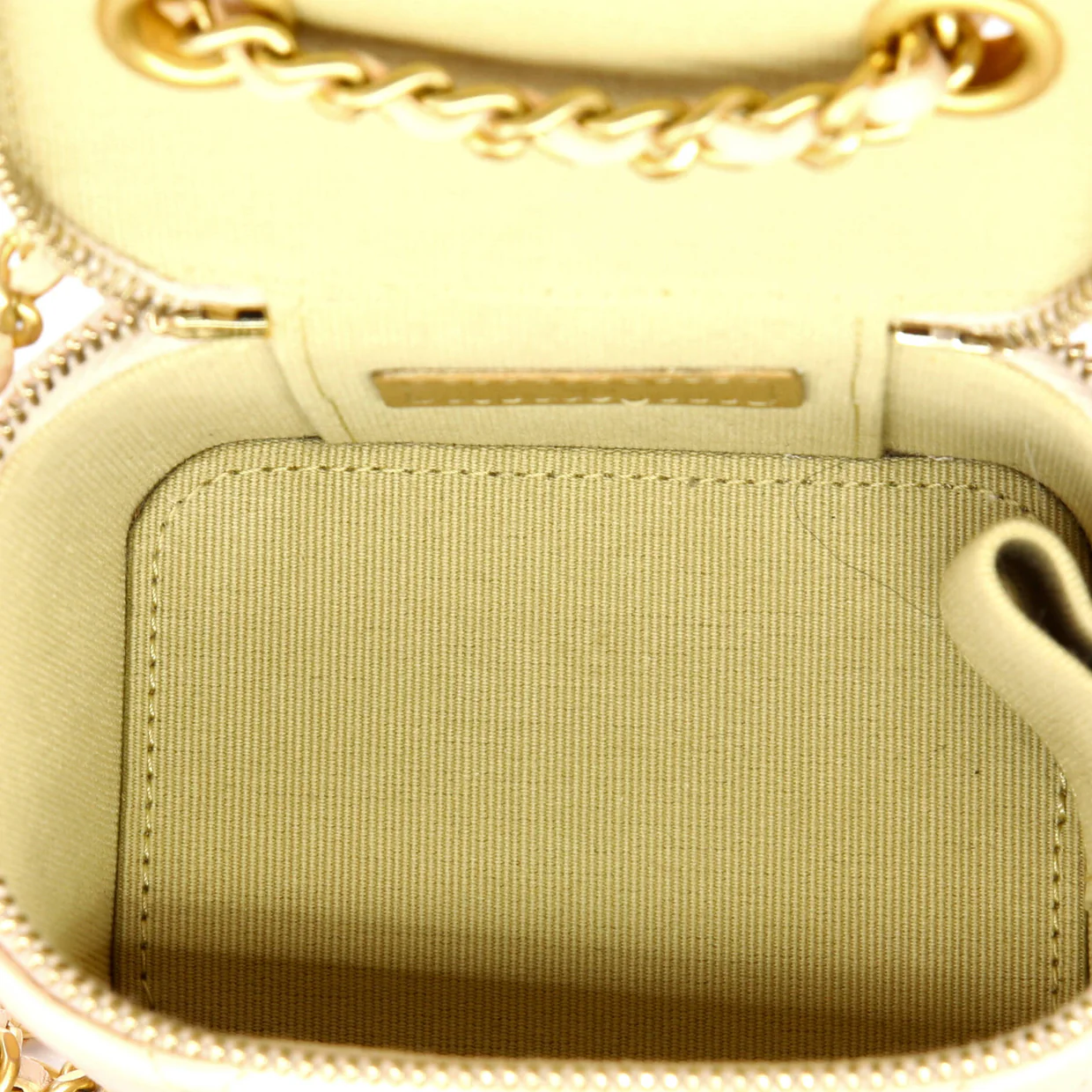Pearl Crush Vanity Case with Chain Quilted Lambskin Mini - Deep Luxury