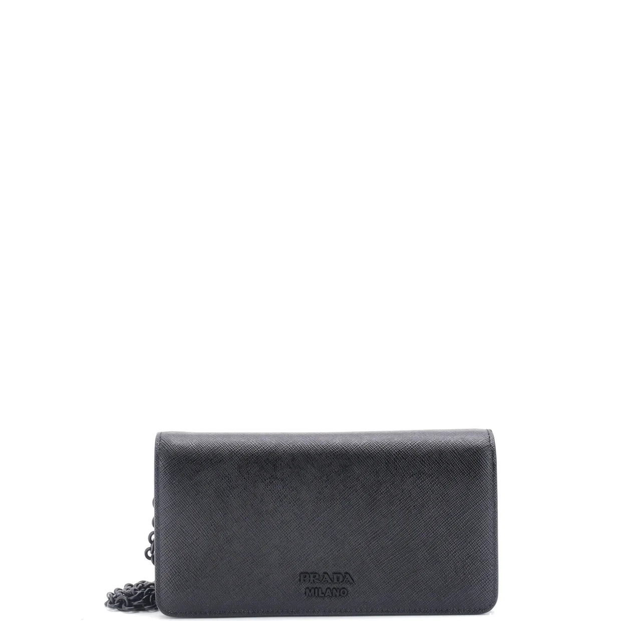 Chain Wallet Crossbody Saffiano Leather - Deep Luxury