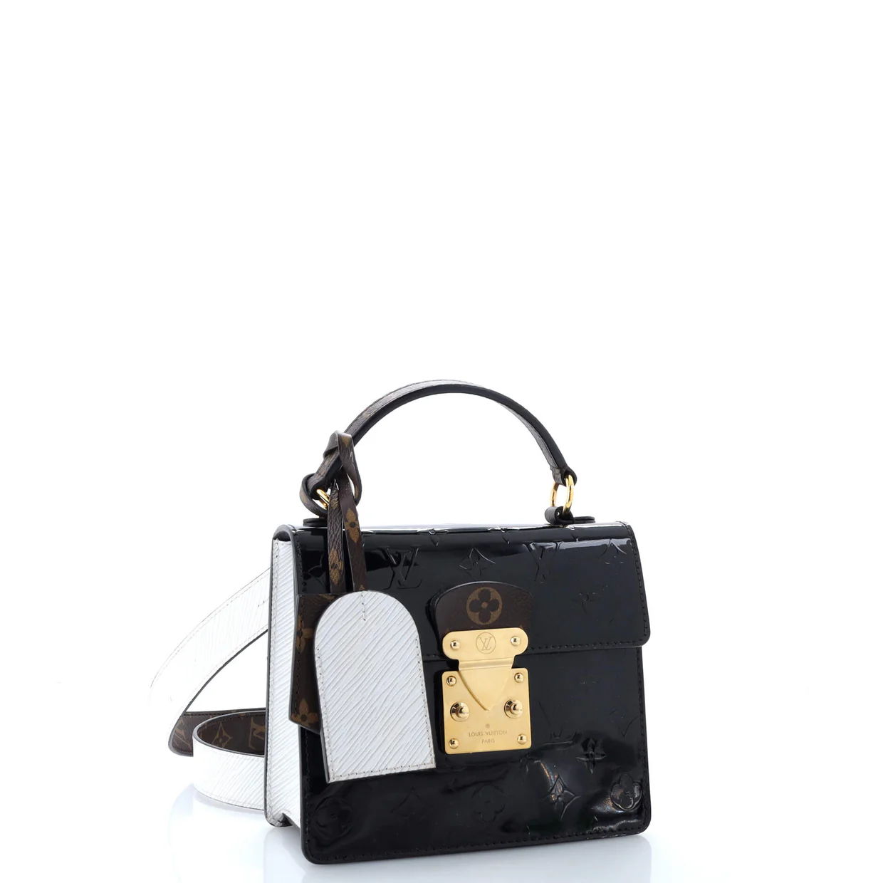 Spring Street NM Handbag Monogram Vernis with Monogram Canvas and Epi Leather - Deep Luxury